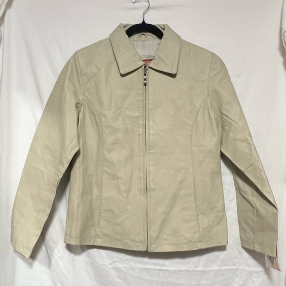 NWT VINTAGE USA Genuine Leather Jacket in Bone | Classic | Fall | Winter - Picture 2 of 13